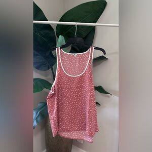 Aerie red and white star silk tank